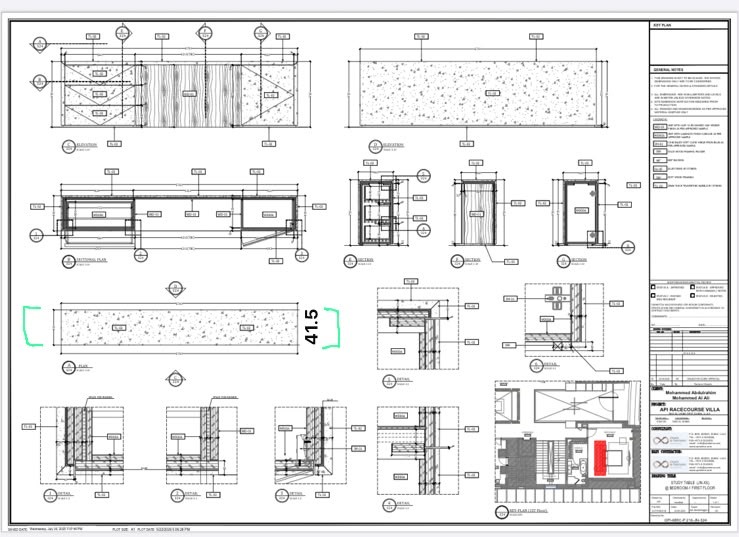 Shop Drawing Study Table in UAE low