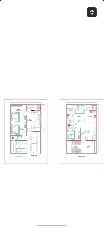 architectural dwg drawing 25×40 ground floor plan