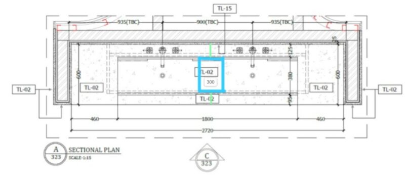 UAE Standard Bathroom Vanity Shop Drawing & Detail