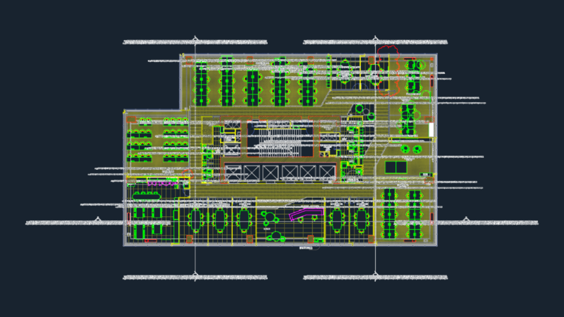 Office Floor Plan Layout with Furniture and Meeting Rooms