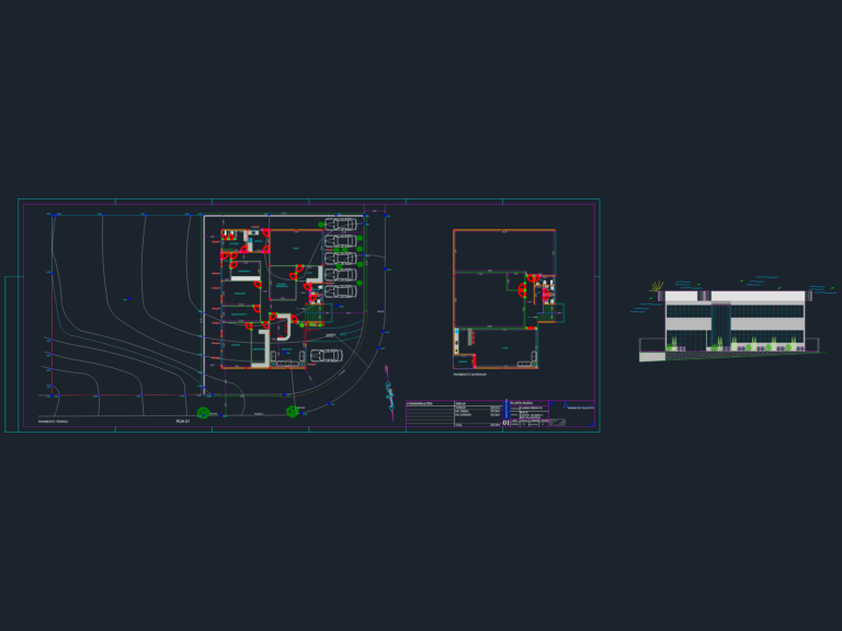 Two-story architectural floor plan for Vila Ravena featuring office and laboratory layouts.