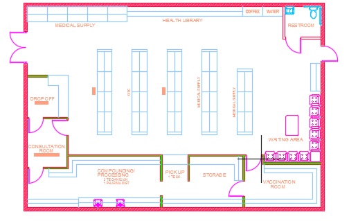 Pharmacy Plan 2d Dwg Plan For Autocad Designs Cad