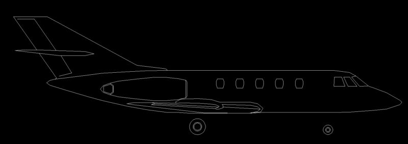 Aeroplane/Airplane Vehicle Side View 2D DWG Block For AutoCAD