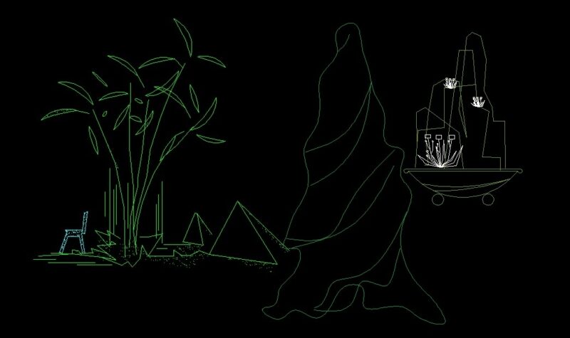 Rockery With Plants Shrubs And Flowers Front View Elevation 2D DWG Block For AutoCAD