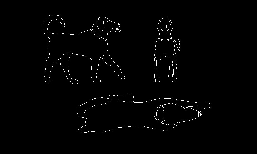 Dog Pet Animal Top Side And Front Views Elevation And Plan 