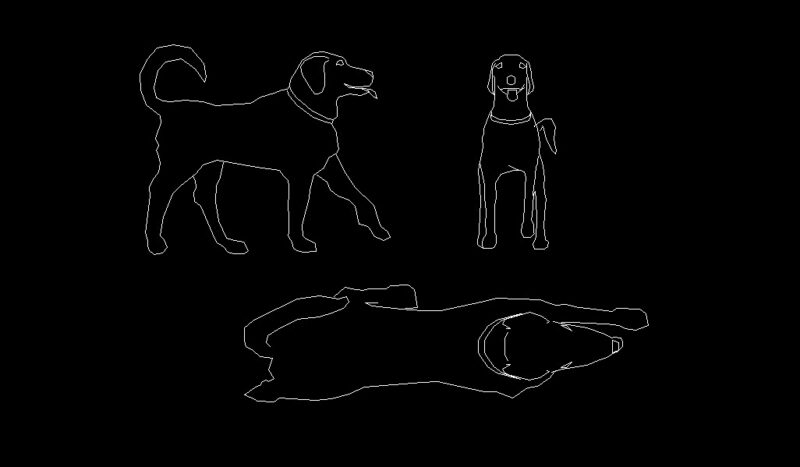 Dog Pet Animal Top Side And Front Views Elevation And Plan 2D DWG Block For AutoCAD