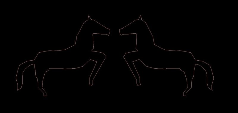 Horses Jumping Animal Side View Elevation 2D DWG Block For AutoCAD