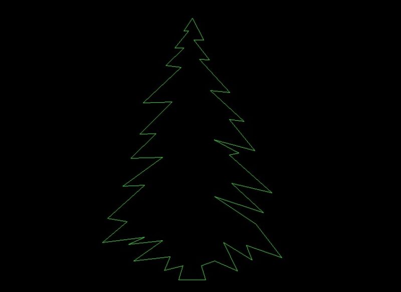 Pine Christmas Tree Winter Front Elevation Elevation 2D DWG Block For AutoCAD
