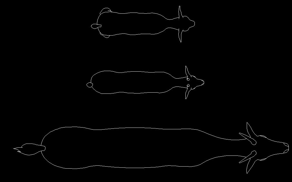 Goats Animal Standing Top View Plan 2D DWG Block For 