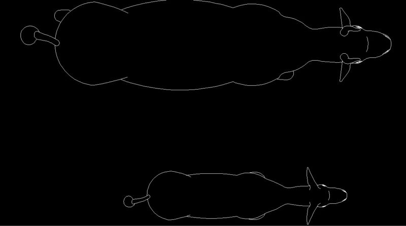 Oxen And Buffalo Animal Top View Plan 2D DWG Block For AutoCAD
