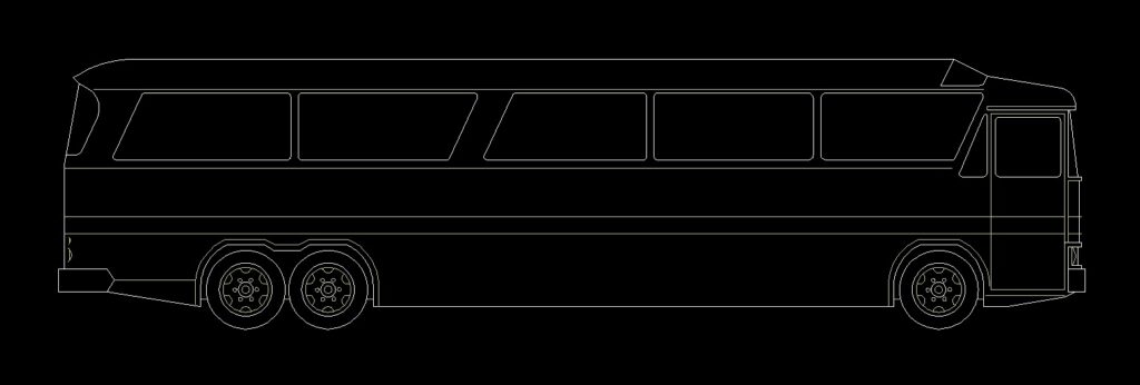 School Public Transport Bus Side View Elevation 2D DWG Block For AutoCAD