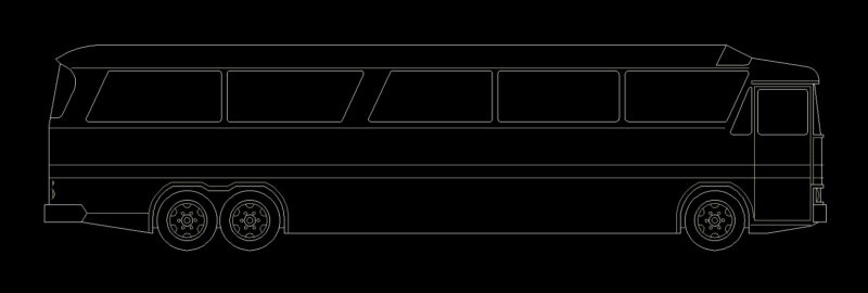 School Public Transport Bus Side View Elevation 2D DWG Block For AutoCAD