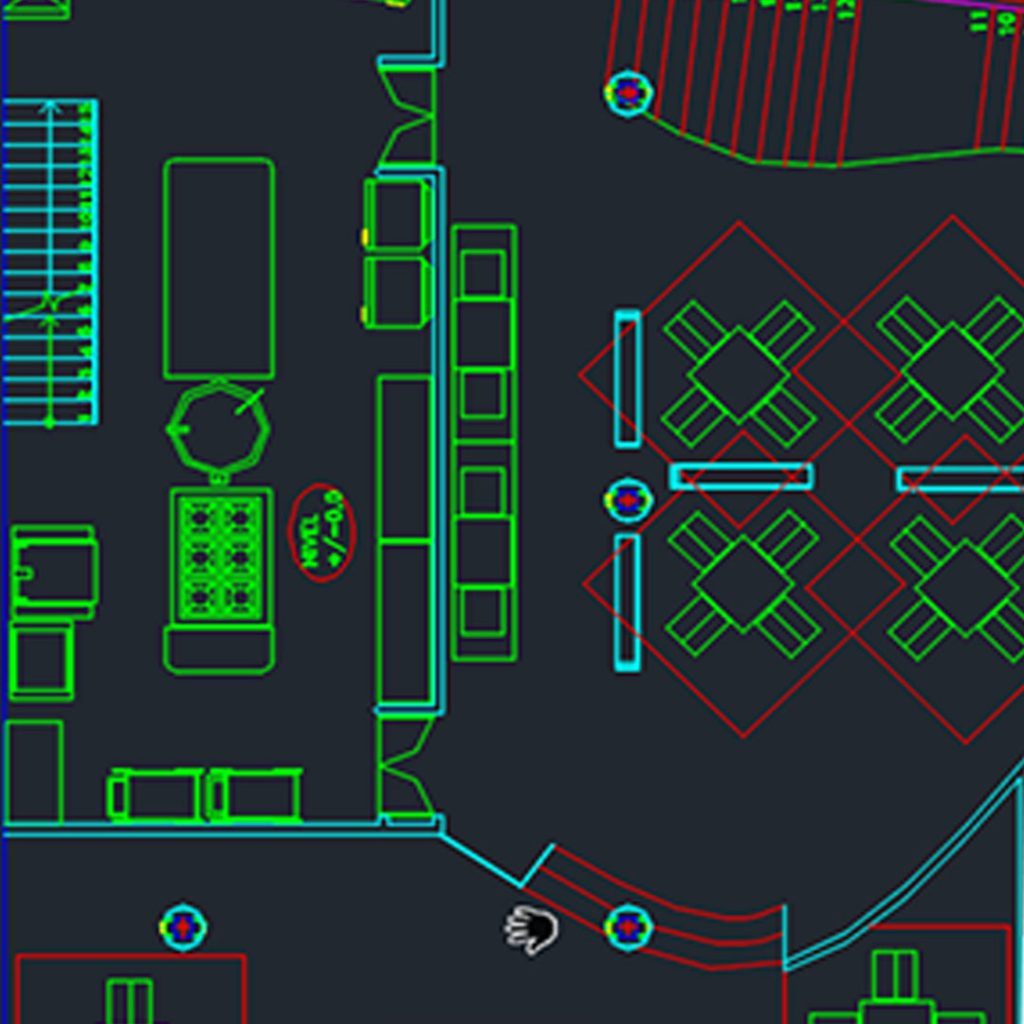 Modern Restaurant 2D Design DWG Plan For AutoCAD Designs CAD   Plano 1 Parte 2 1024x1024 