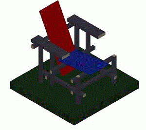 Chair Rietveld 3D DWG Model for AutoCAD