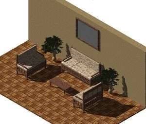 Sofas with Coffee Stand 3D DWG Model for AutoCAD