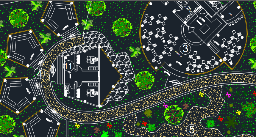 Ecological Tourist Center 2D DWG Design Plan for AutoCAD • Designs CAD