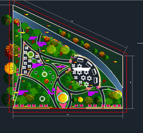 Recreation Park - Exterior Recreative Area 2D DWG Design ... electrical plan ideas 
