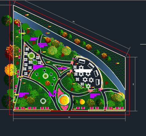 Recreation Park - Exterior Recreative Area 2D DWG Design Block for ...