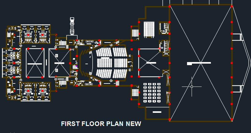 Convention Center 2D DWG Design Block for AutoCAD ... electrical plan design pictures 