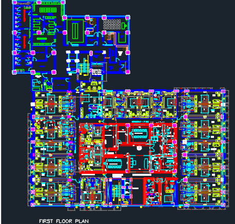 Hotel With 6 Storeys 2D DWG Design Plan for AutoCAD • Designs CAD