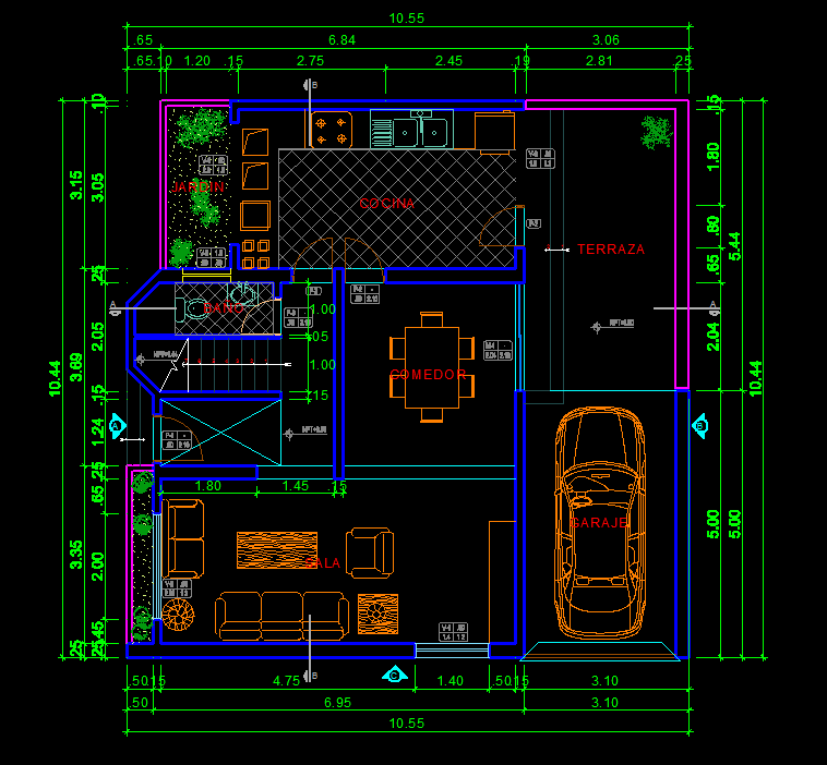  House  2D DWG plan  for AutoCAD   Designs CAD 