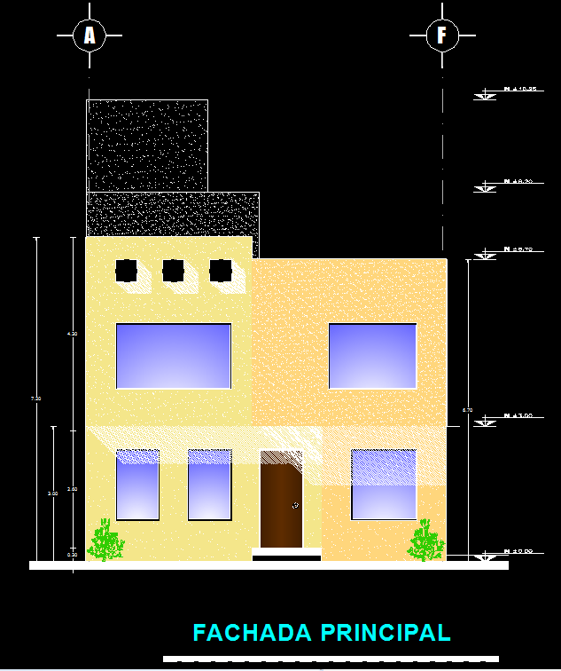 Three Story House with Garden 2D DWG Full Plan for AutoCAD • Designs CAD