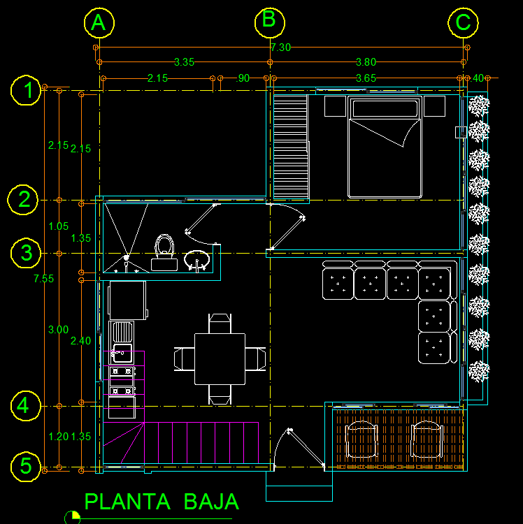 Cottage 2D DWG Plan for AutoCAD • Designs CAD