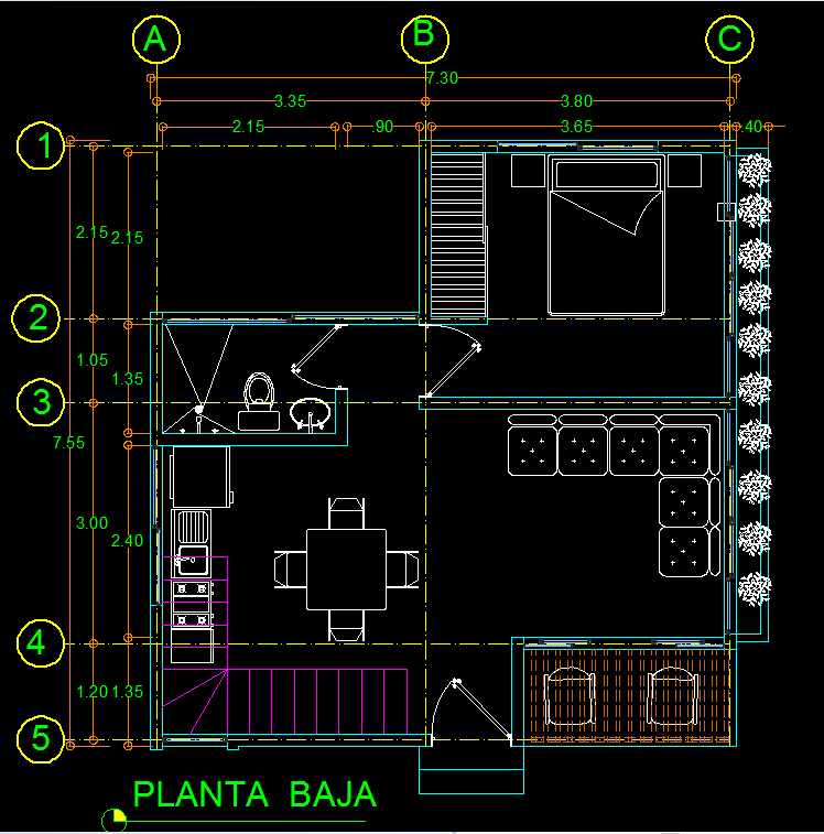 Cottage 2D DWG Plan for AutoCAD  Designs CAD