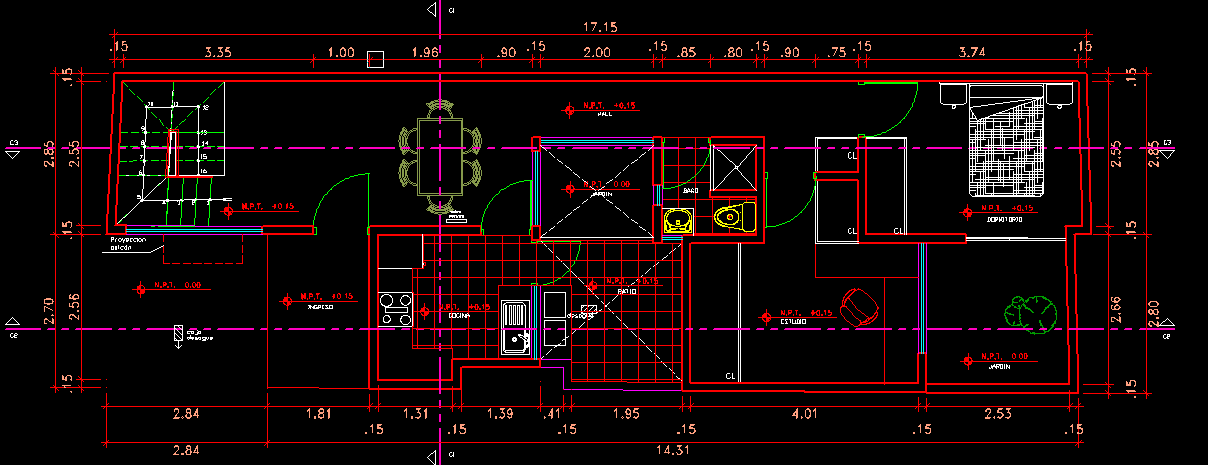 House 2D DWG Plan for AutoCAD • DesignsCAD