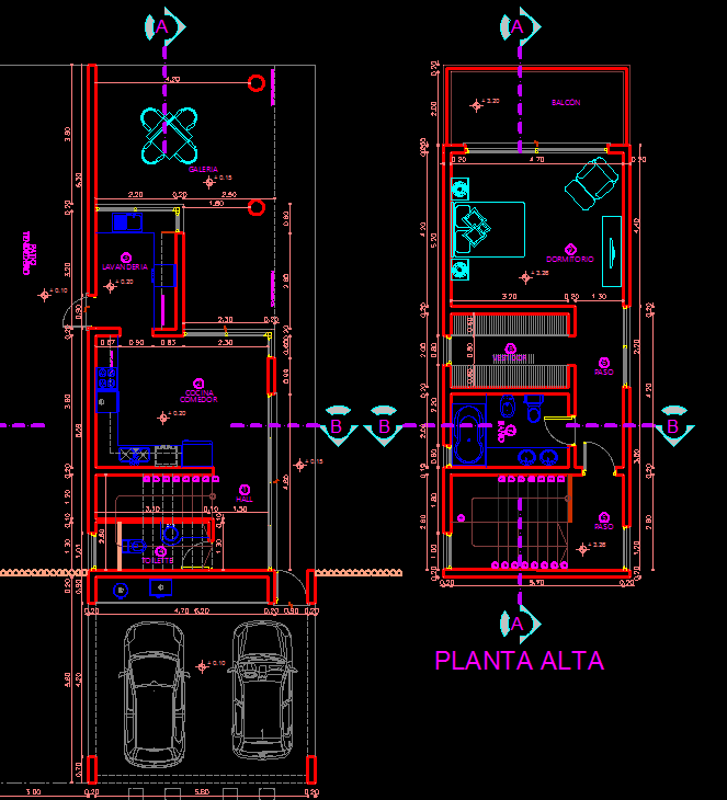Three Story House  with Garage 2D  DWG Full Plan  for AutoCAD  