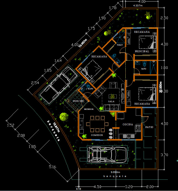 House 2D DWG Plan for AutoCAD • DesignsCAD