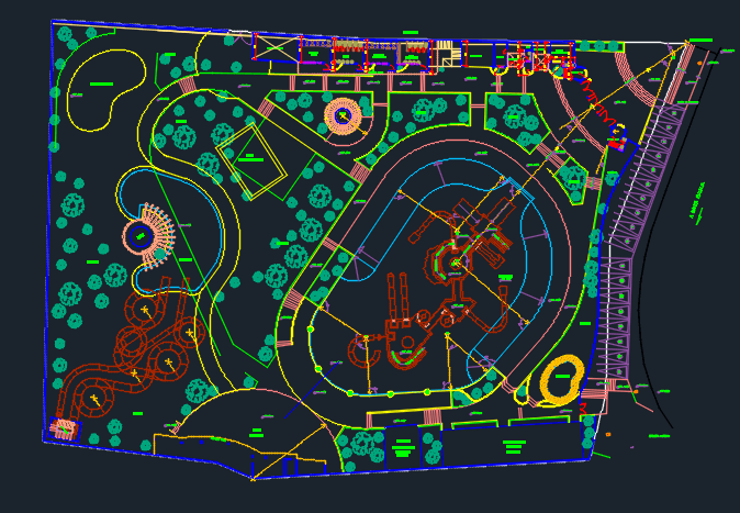 Water Park 2D DWG Design Plan for AutoCAD • DesignsCAD