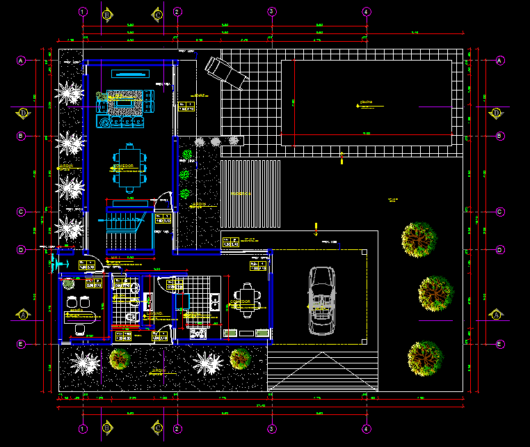  House  with Garden and Pool 2D DWG Plan AutoCAD   Designs  CAD 