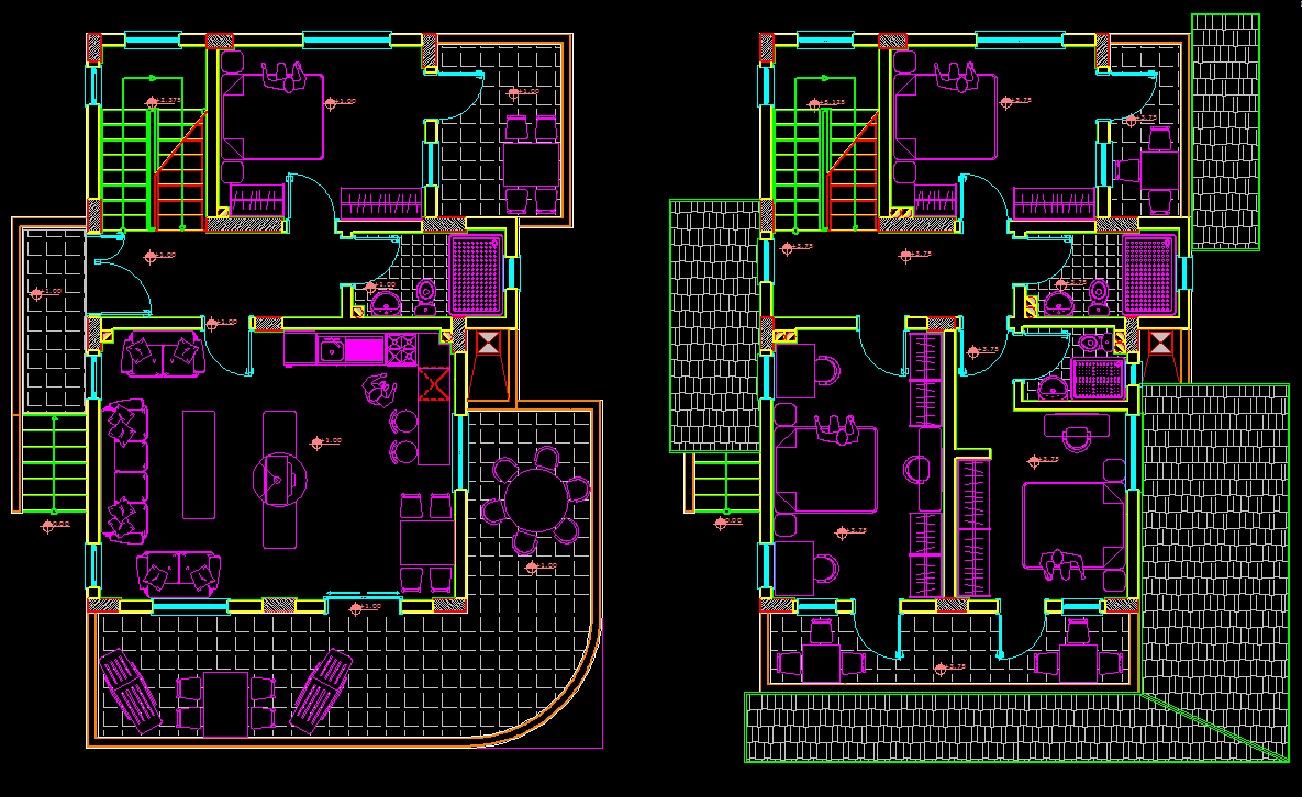  House  with Garden 2D DWG Plan for AutoCAD   Designs  CAD 