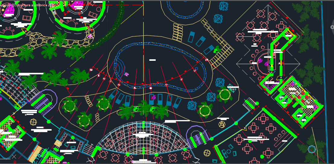 Beach Resort with Restaurant 2D DWG Design Plan for AutoCAD • Designs CAD