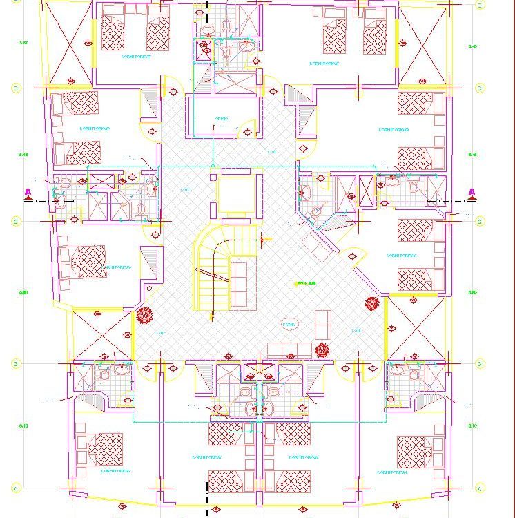 Lodging Hotel, Lodge, Accommodation 2D DWG Plan for AutoCAD • Designs CAD