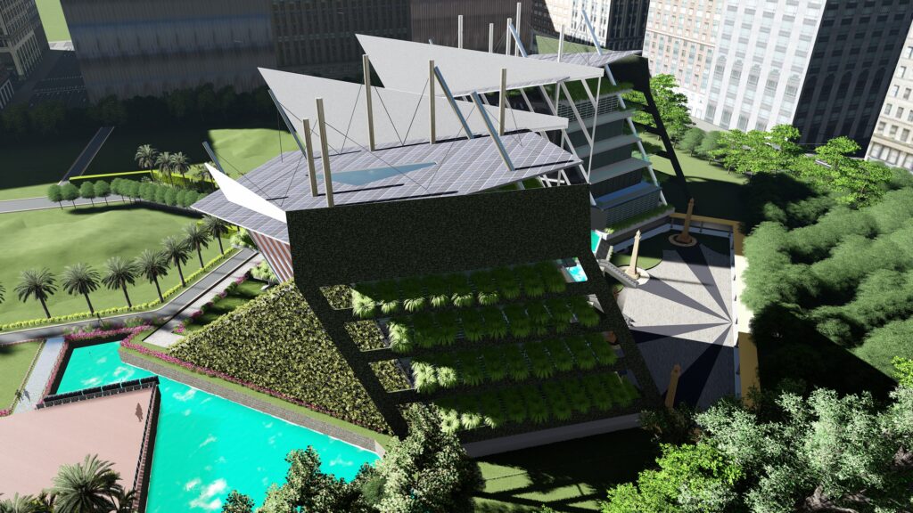 Green Smog Eating Office Building