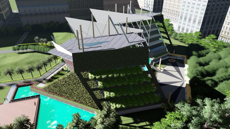 Green Smog Eating Office Building