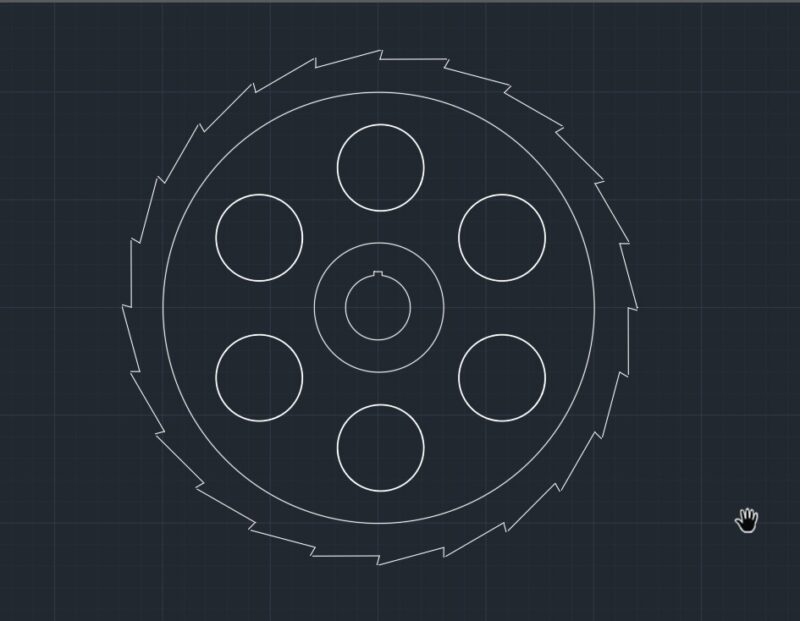 Ratchet Wheel DWG Block for AutoCAD