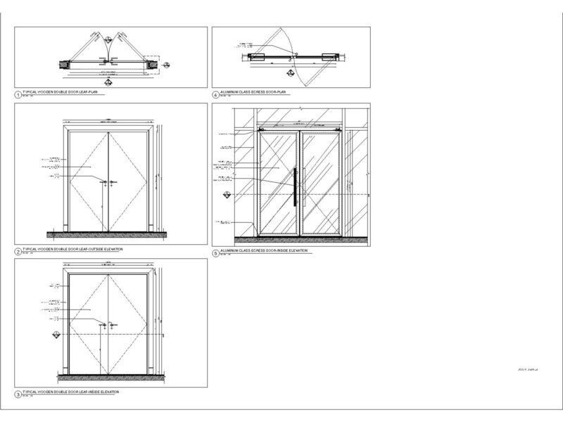 Wooden & Aluminum Door Sheet Doors DWG for AutoCAD