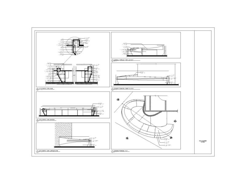 Curved Round Semi Circle Reception Desk DWG