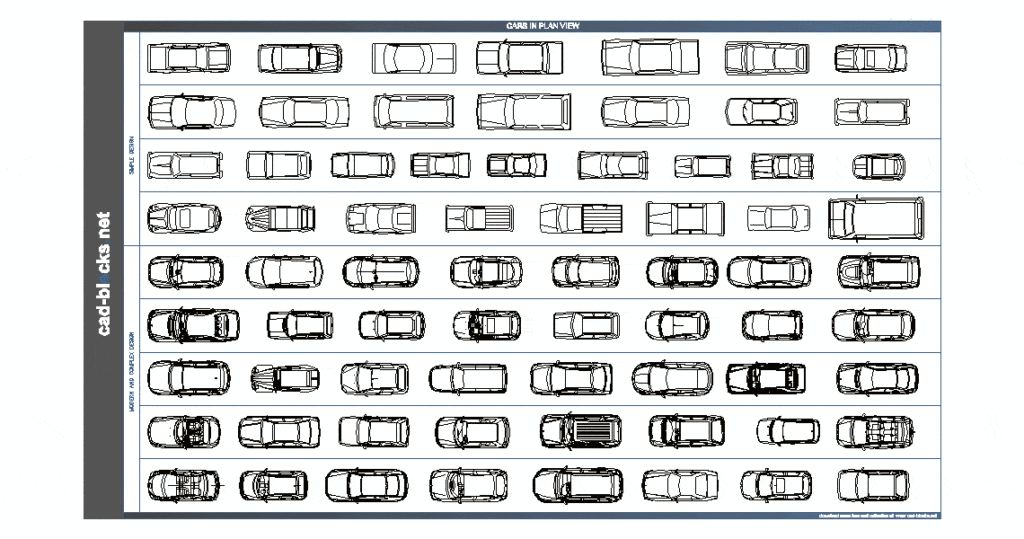 Cars Block for AutoCad Drawing