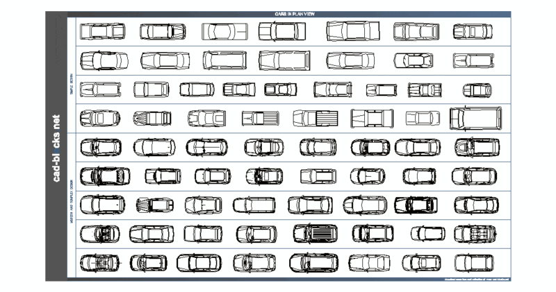 Cars Block for AutoCad Drawing