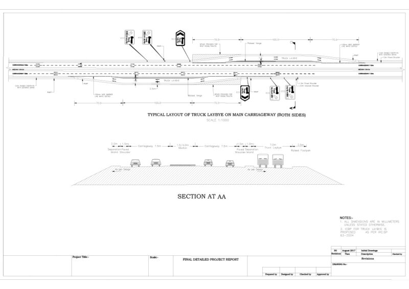 Road Truck Layby (AutoCAD + Pdf files)