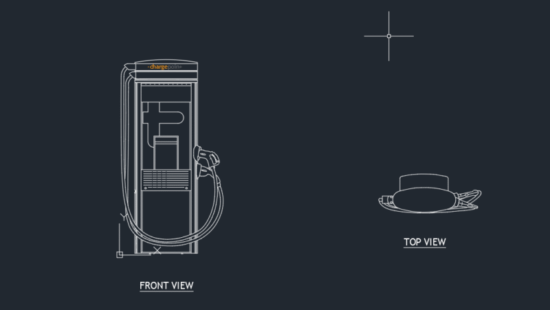 Charge Point Electric Vehicle Charger AutoCAD