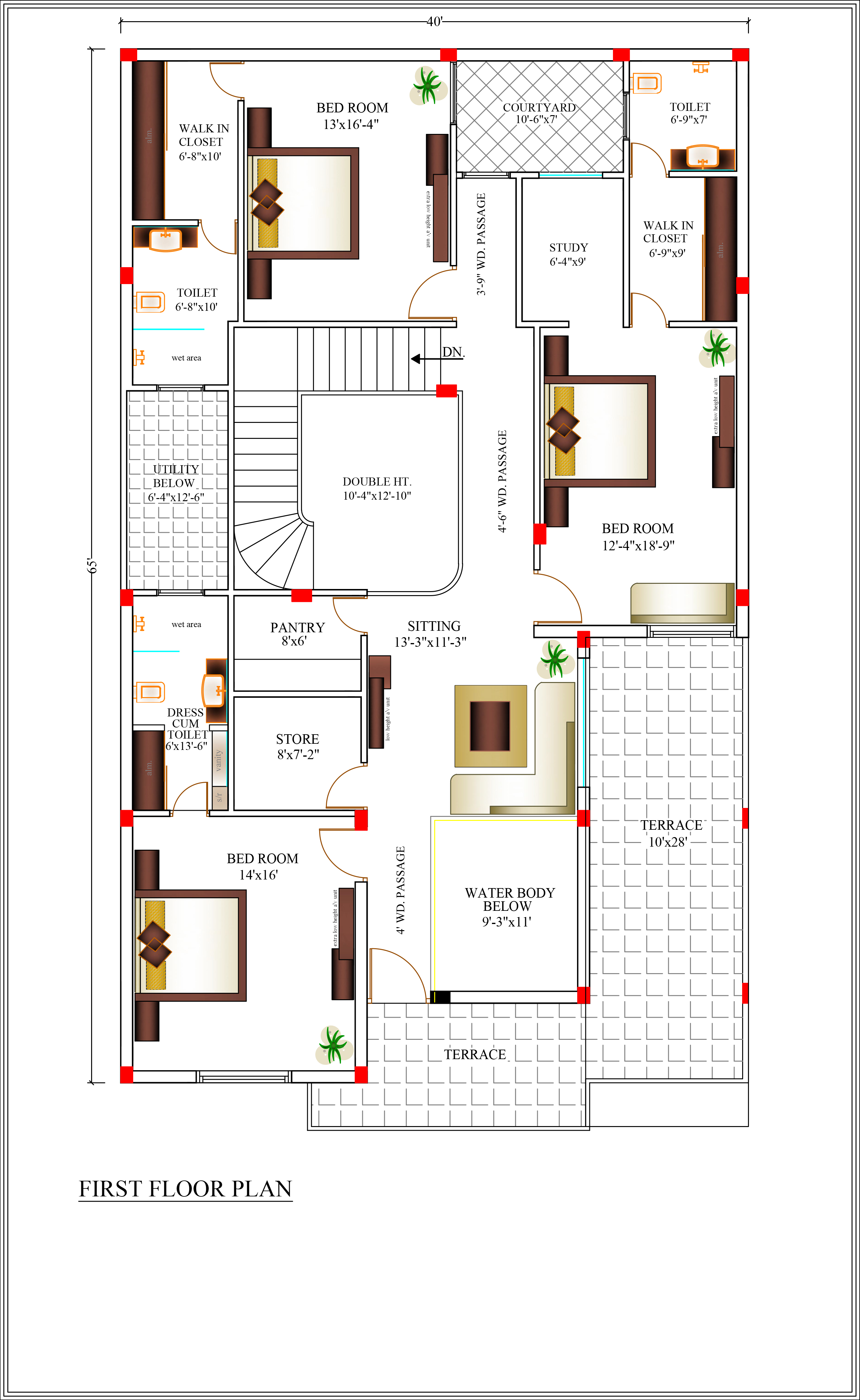 Duplex Floor Plan • Designs CAD