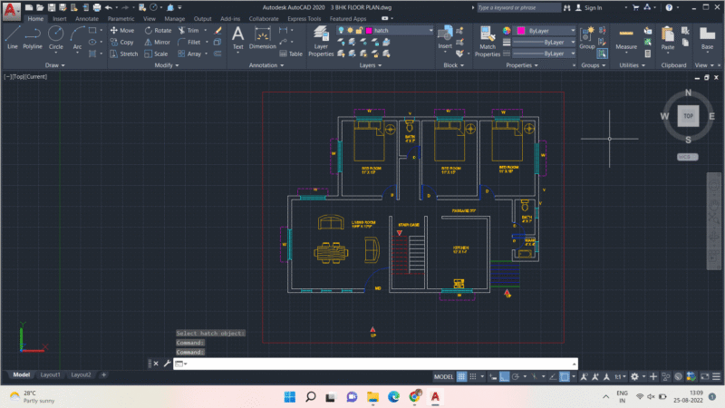 3 BHK plan