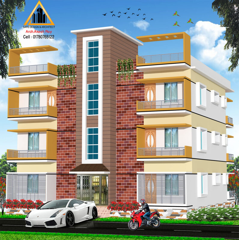 3-Storied Residential Building Plan (Full Project)