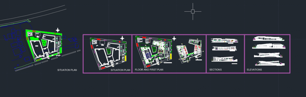 Social Facility, Auditorium,Cultural Center, Visitor Center, Youth Center Full Project, full drawings