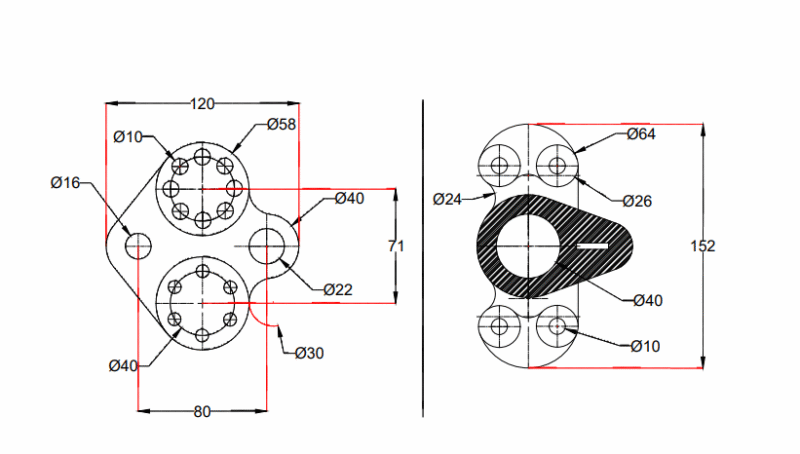 2D & 3D Drawings of Machine Parts